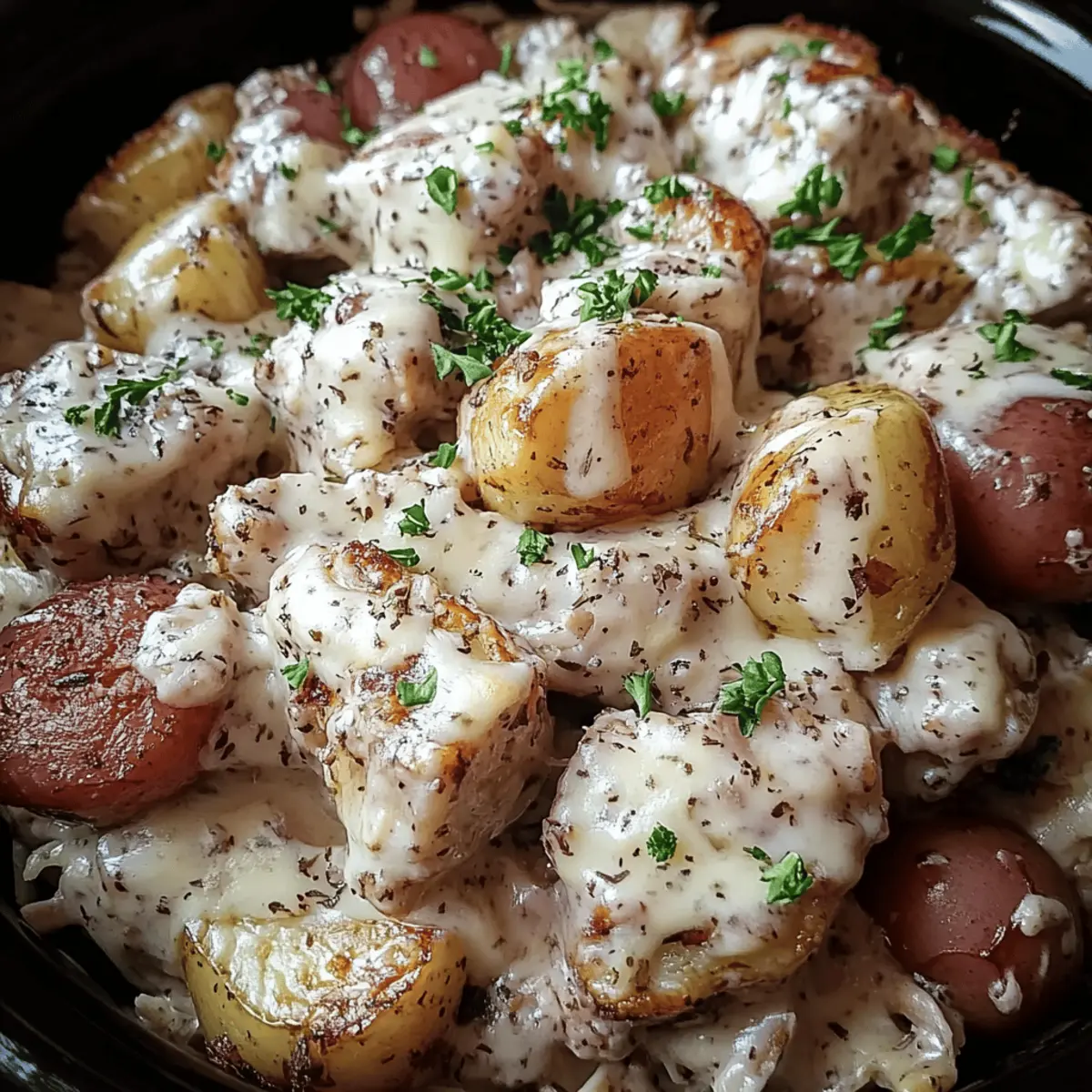 Crockpot Garlic Parmesan Chicken And Potatoes