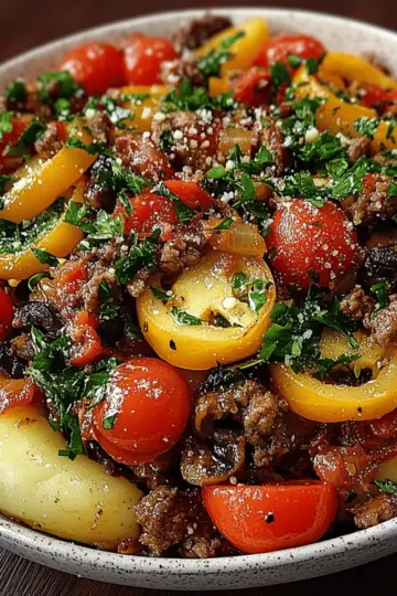 Mediterranean Ground Beef Stir Fry
