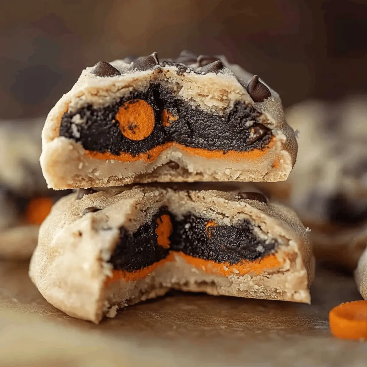 Halloween Oreo Stuffed Chocolate Chip Cookies