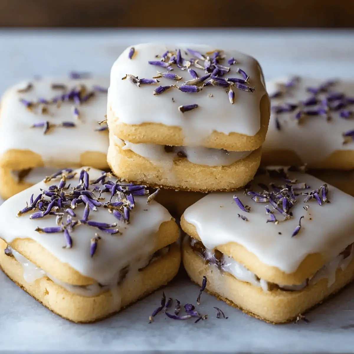 Iced Lemon Lavender Shortbread Cookies