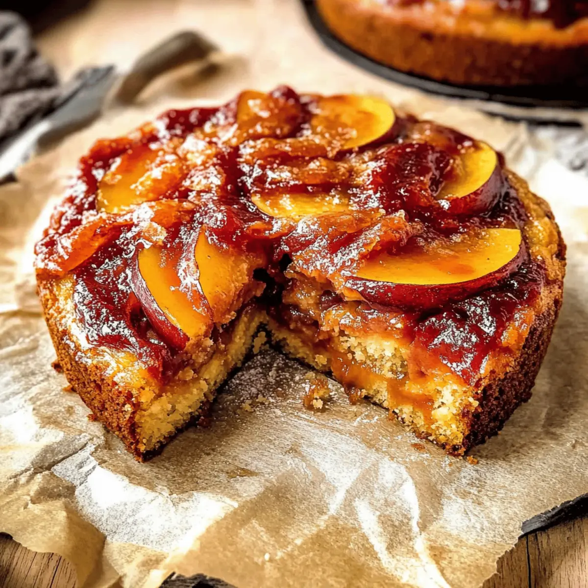 Bourbon Peach Upside Down Cake