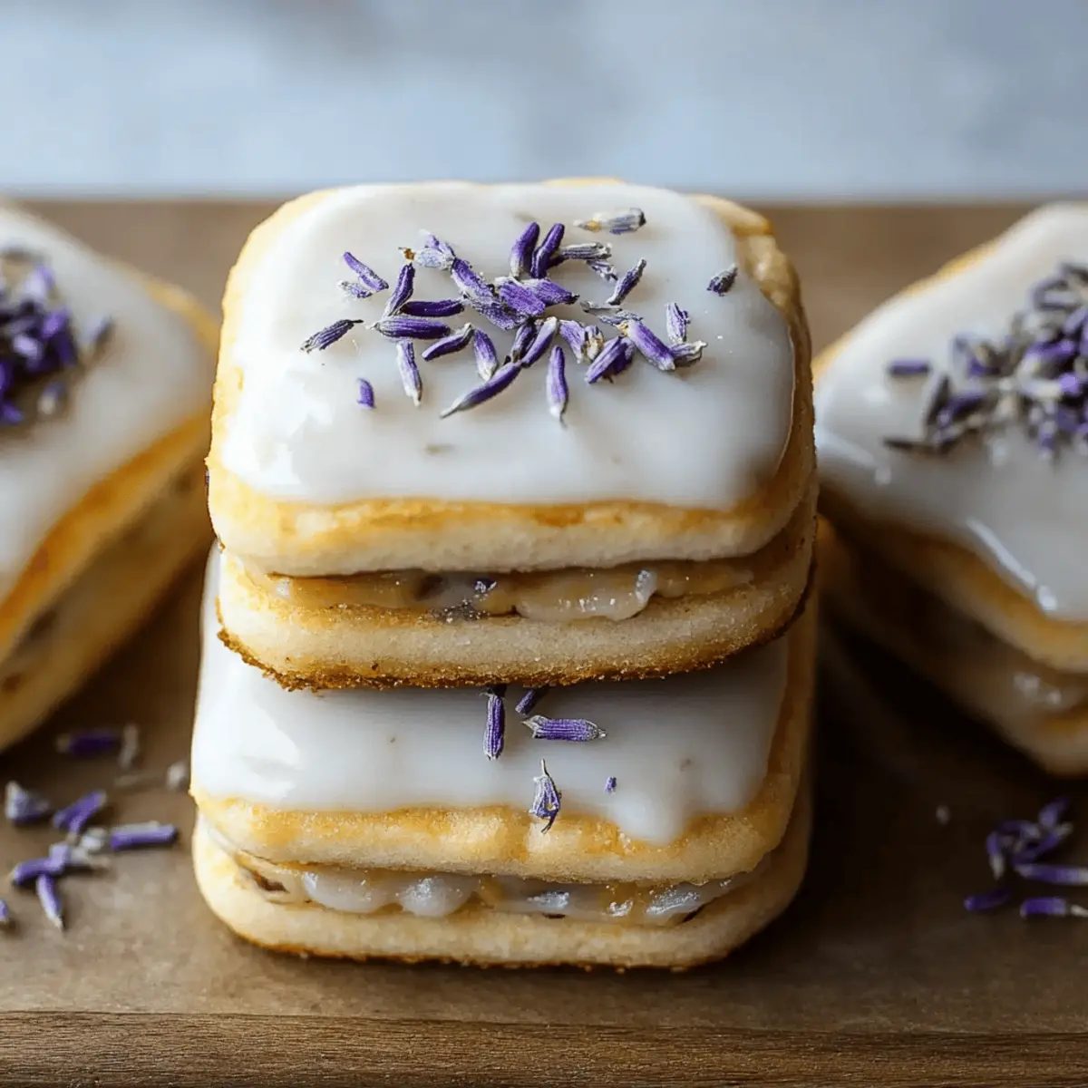 Iced Lemon Lavender Shortbread Cookies