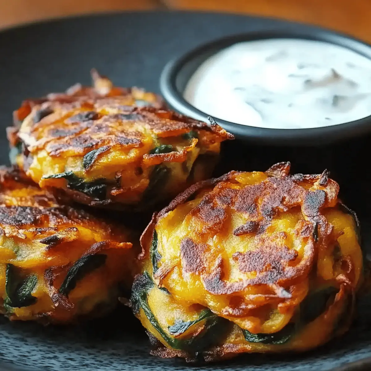 Onion and Spinach Pakoras with Mint Raita