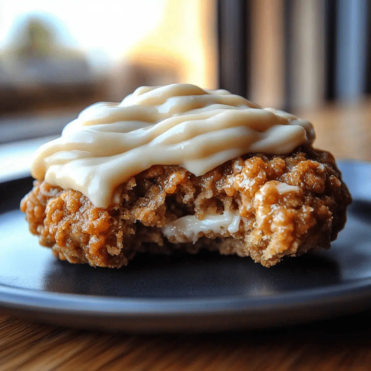 Soft Chewy Pumpkin Oatmeal Cookies Maple Frosting