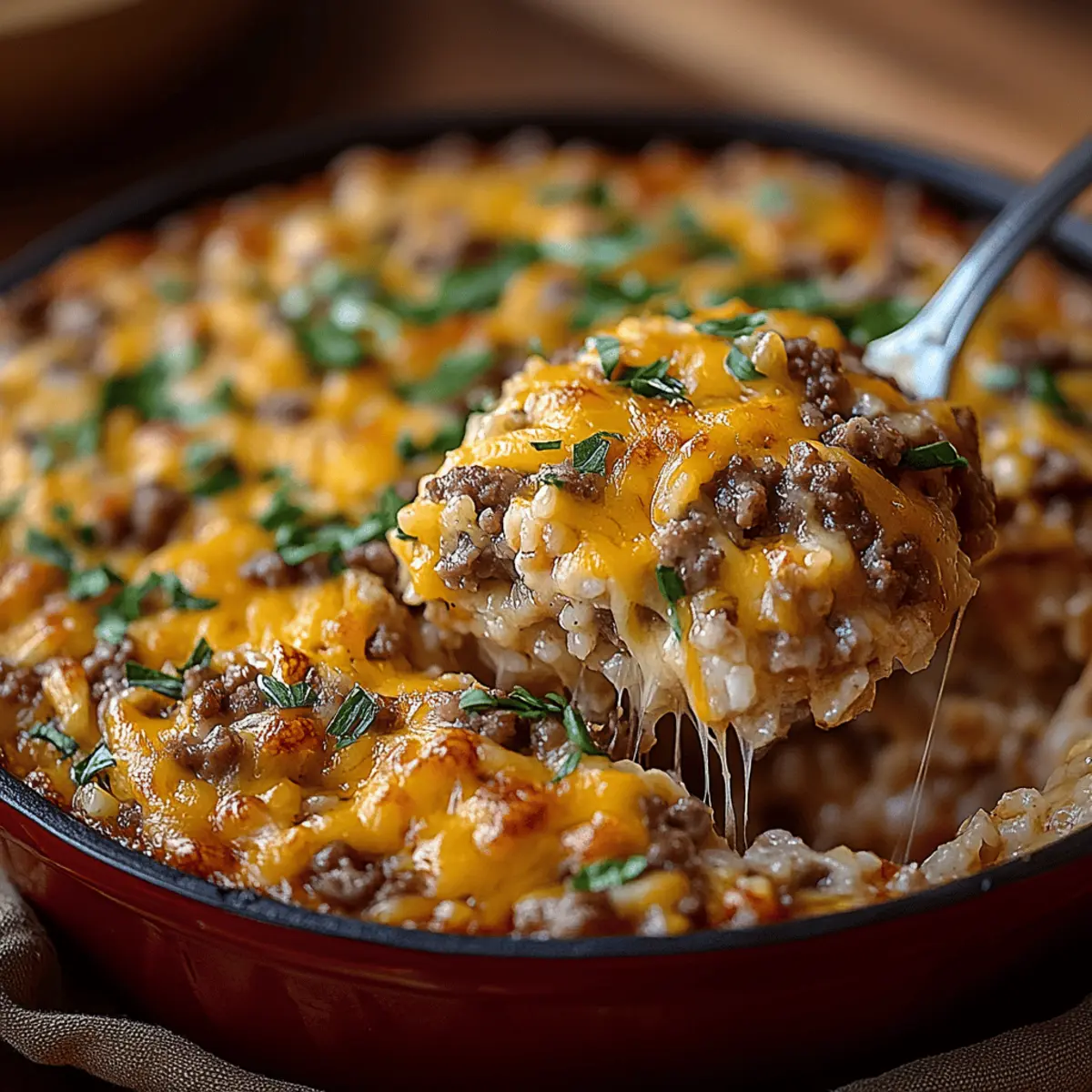 Cheesy Hamburger Rice Casserole