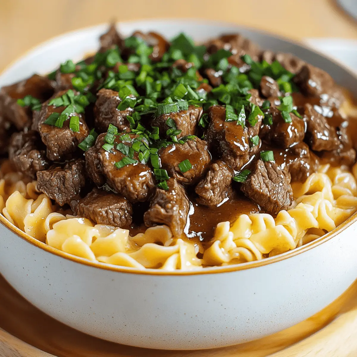 Beef Tips and Noodles