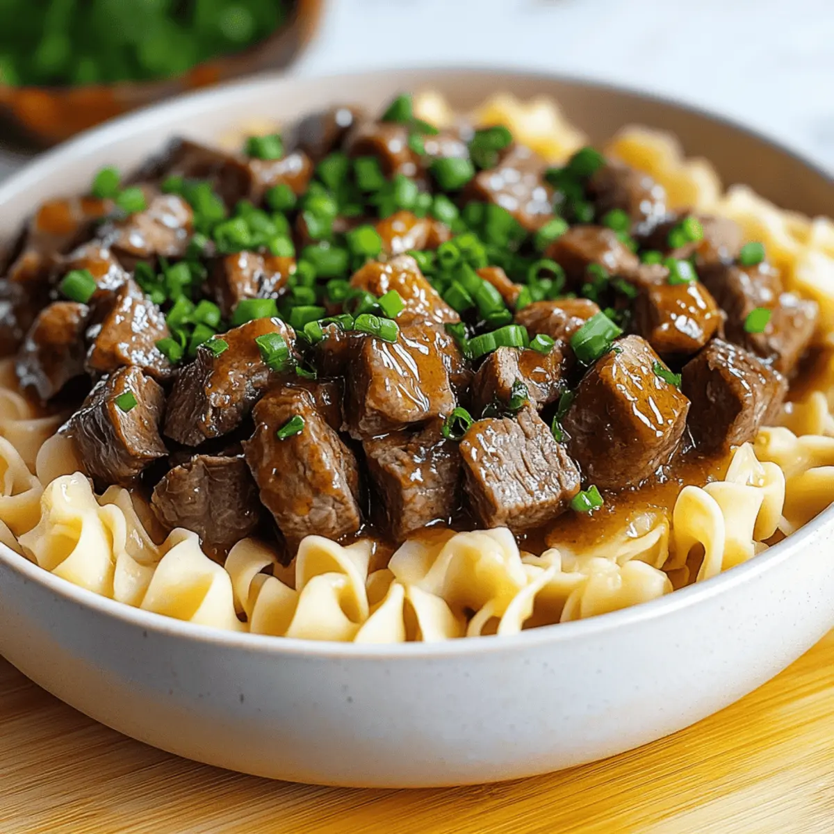 Beef Tips and Noodles