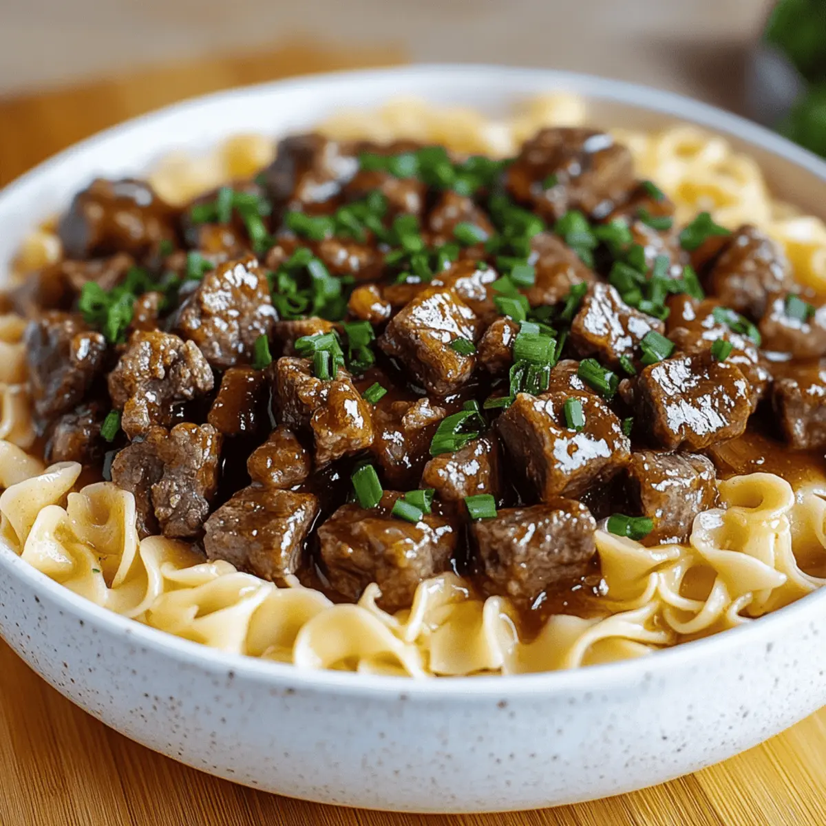Beef Tips and Noodles