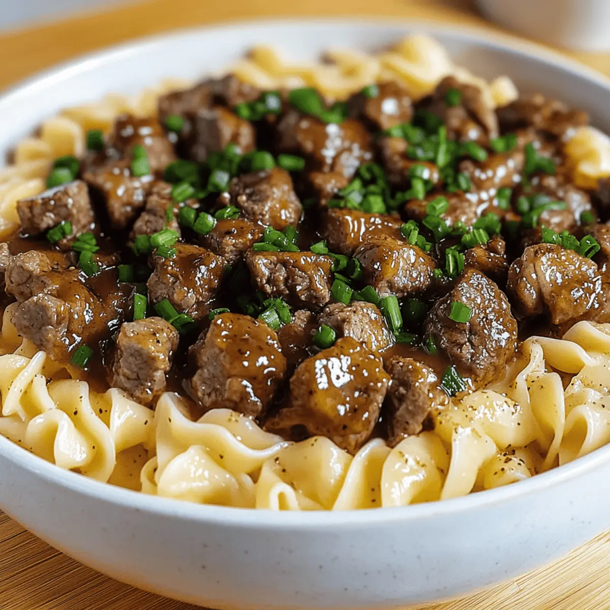 Beef Tips and Noodles