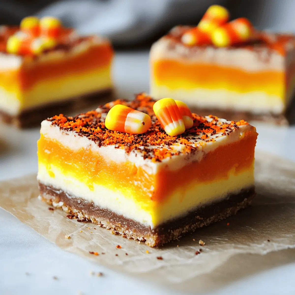 Candy Corn Cheesecake Bars