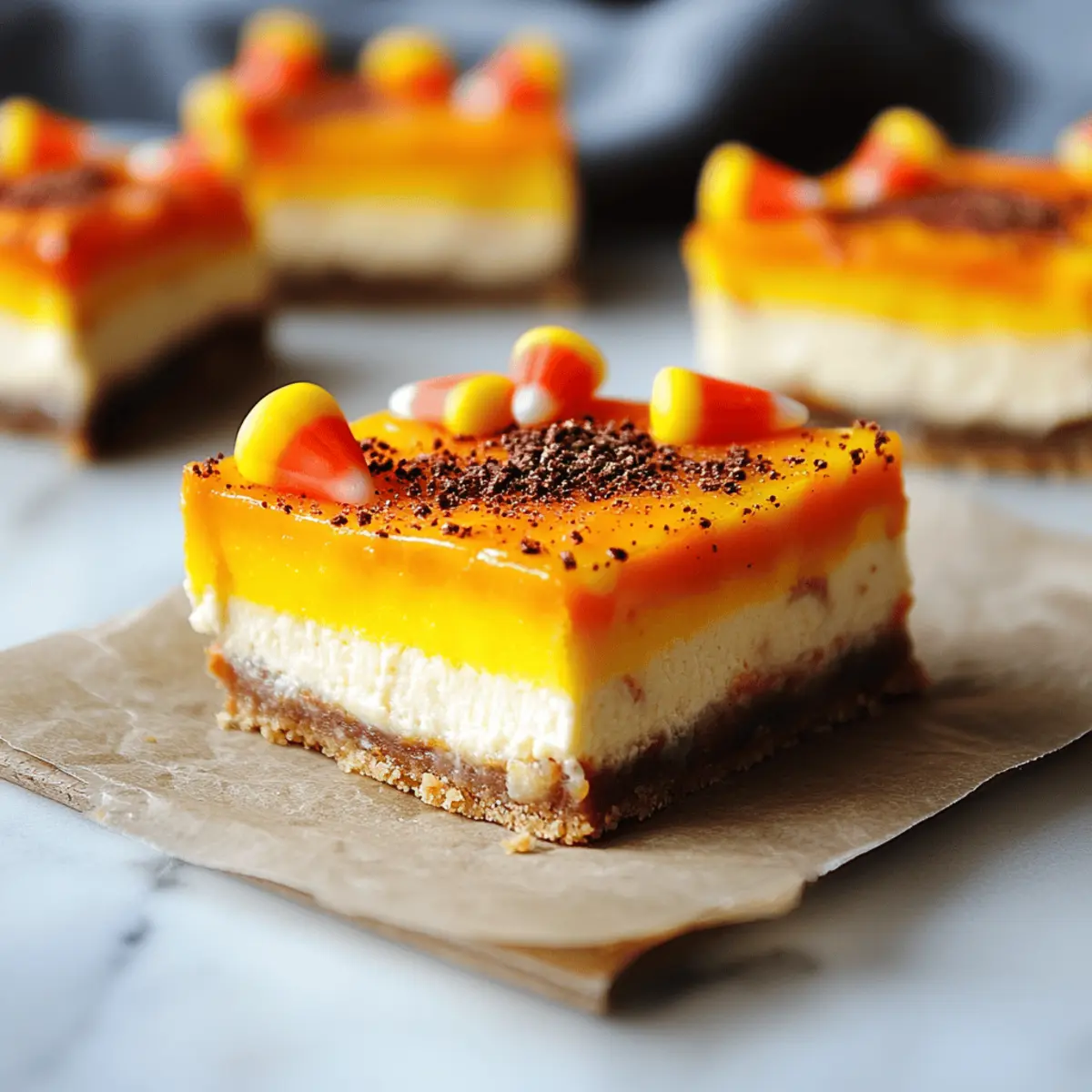 Candy Corn Cheesecake Bars