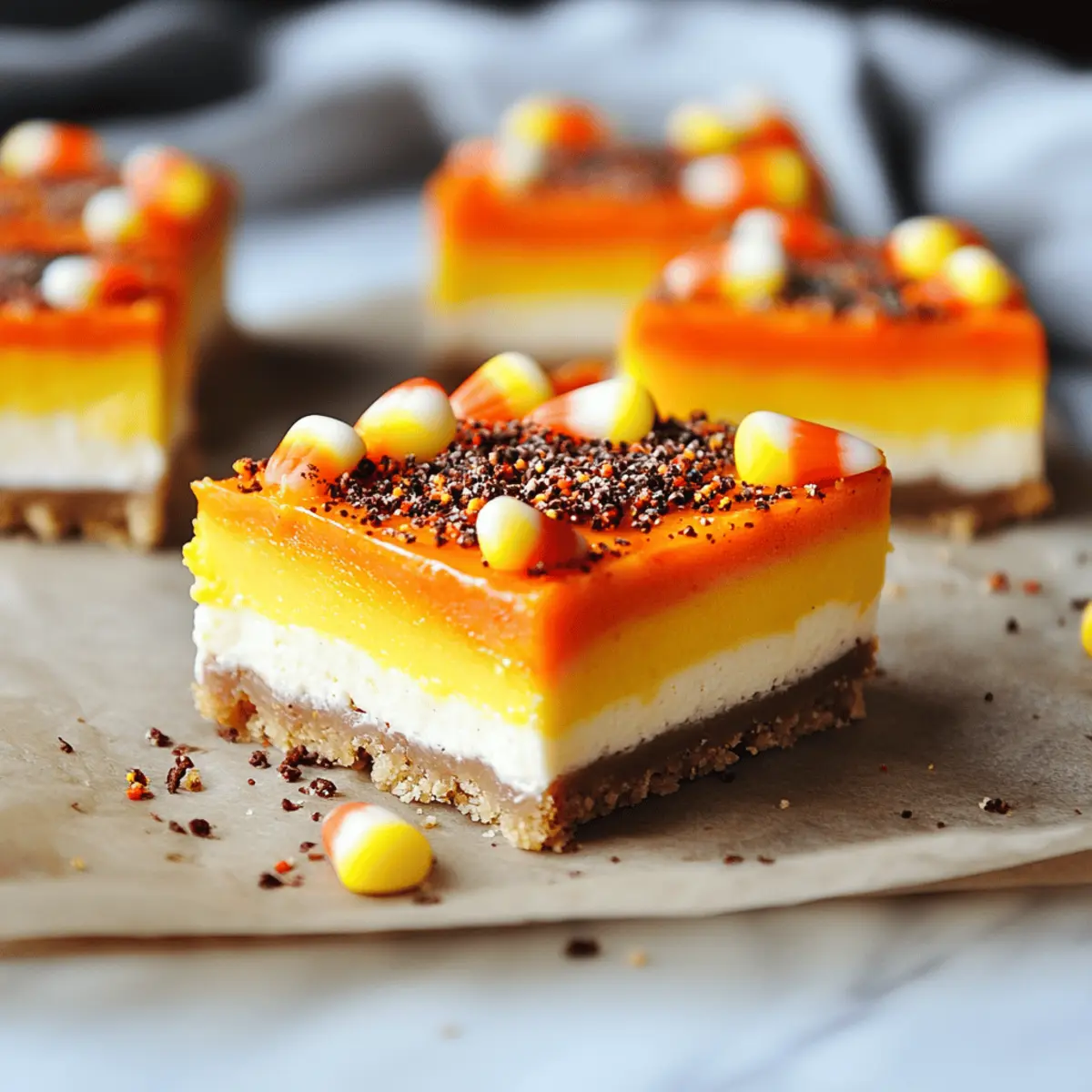 Candy Corn Cheesecake Bars