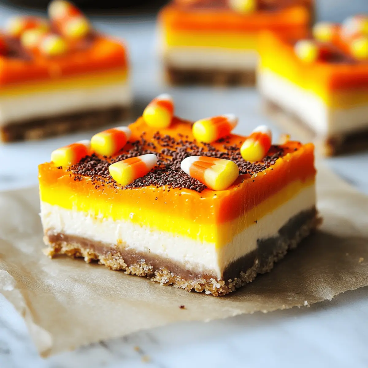 Candy Corn Cheesecake Bars