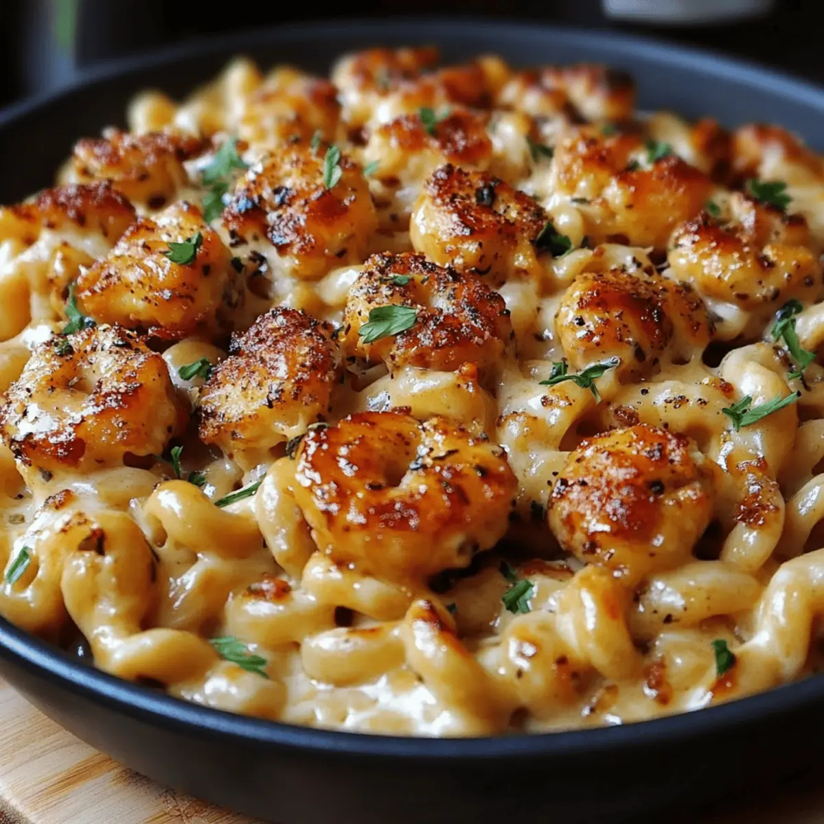 Cheesy Cajun Garlic Chicken Rotini Skillet