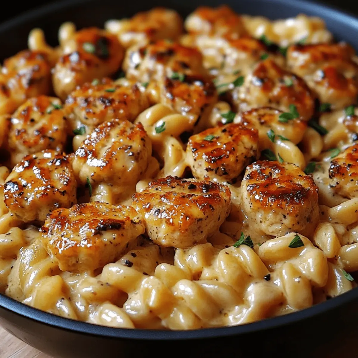 Cheesy Cajun Garlic Chicken Rotini Skillet