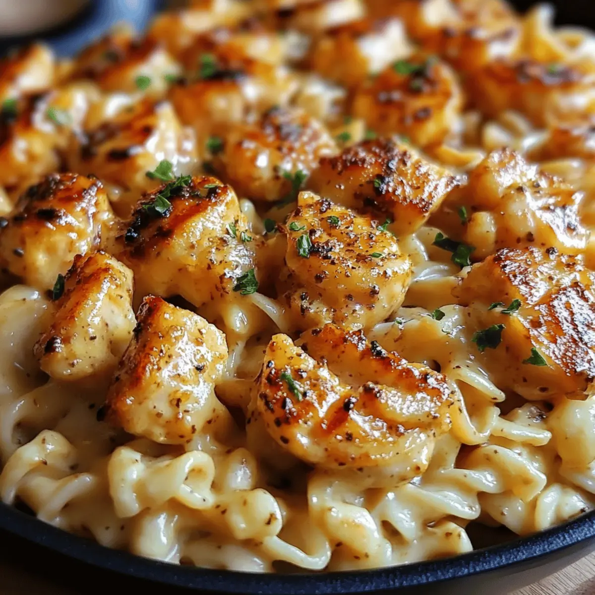 Cheesy Cajun Garlic Chicken Rotini Skillet