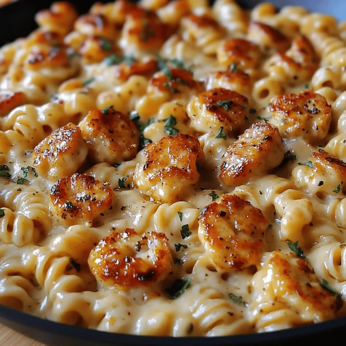 Cheesy Cajun Garlic Chicken Rotini Skillet