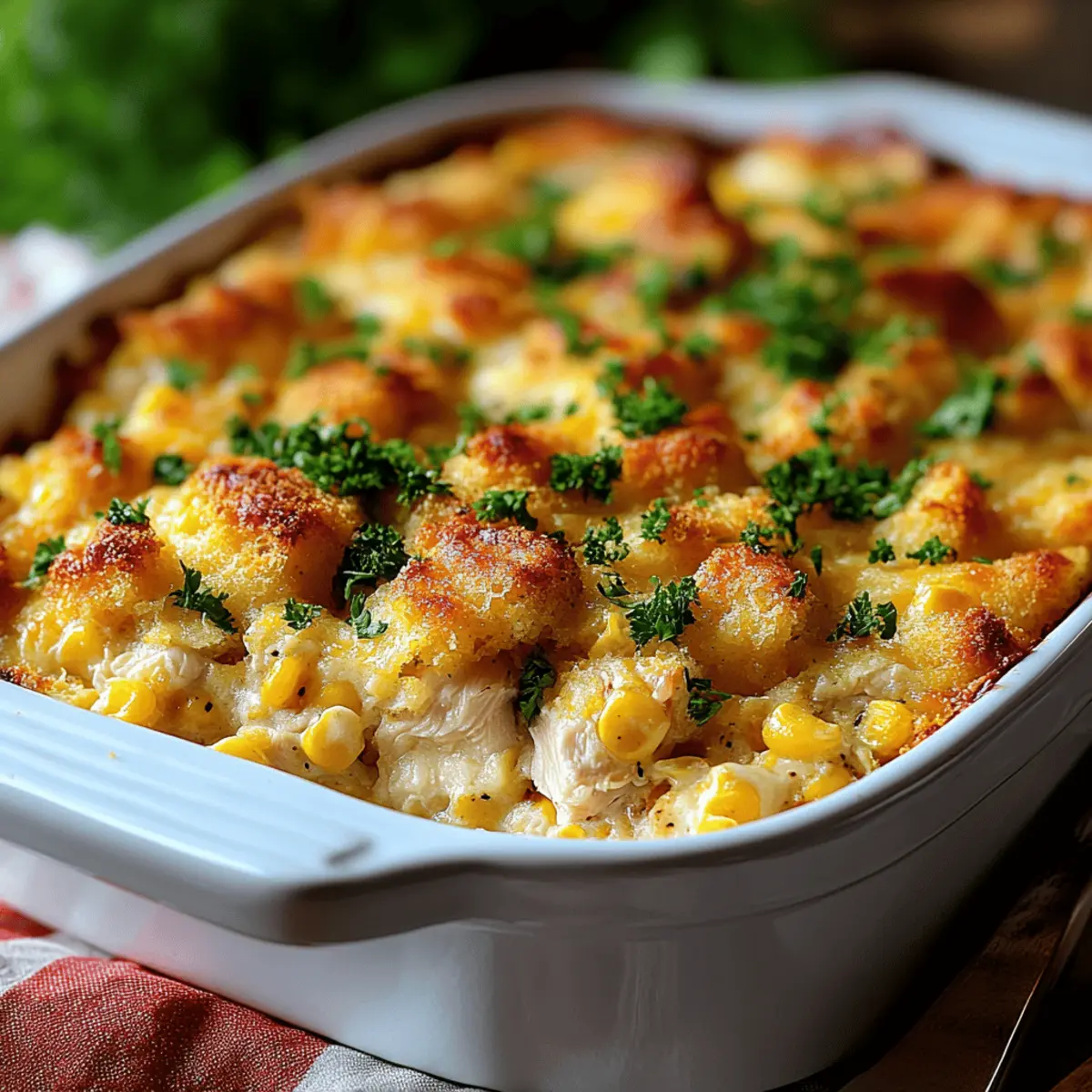 Chicken and Cornbread Casserole