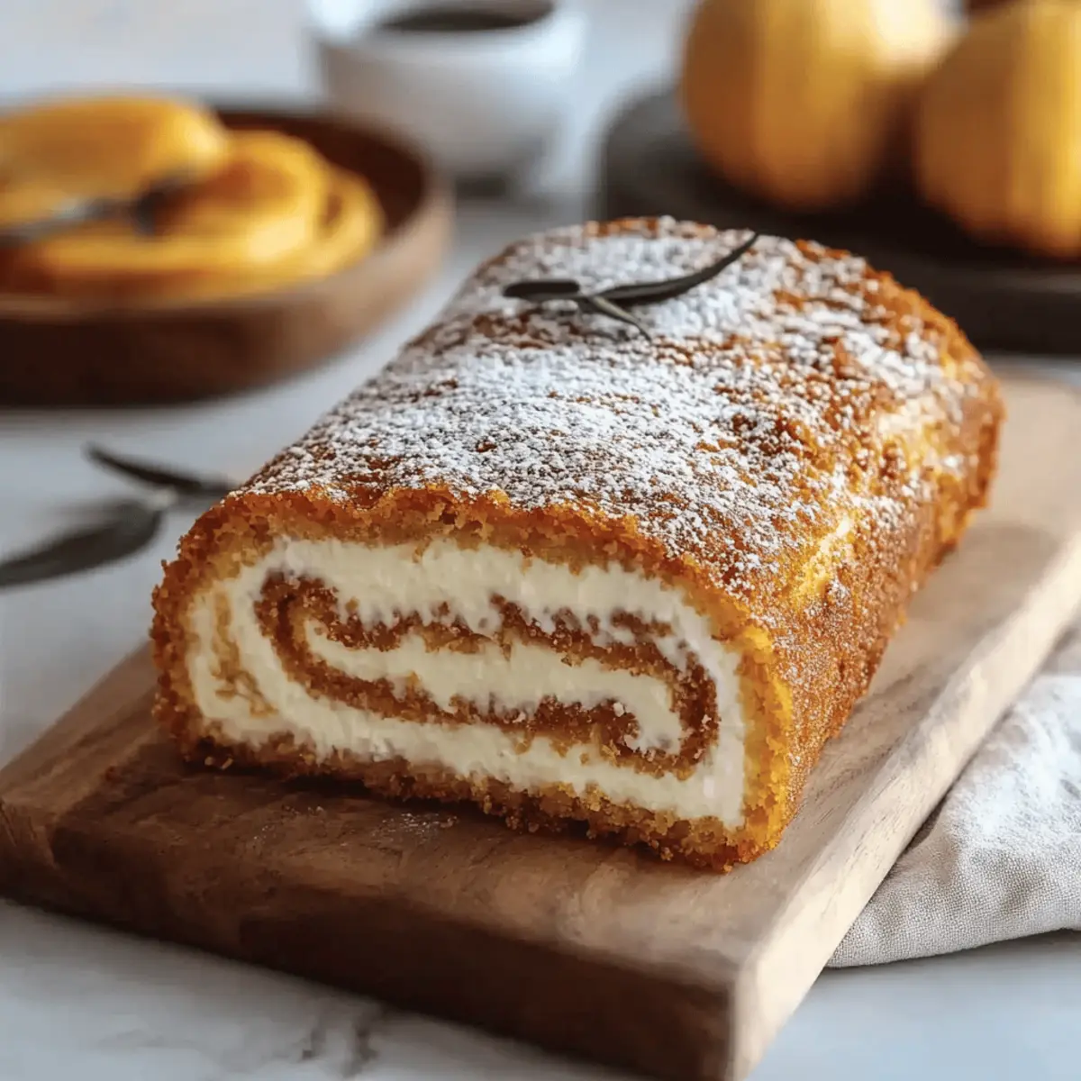 Fall Pumpkin Spice Roll Cake