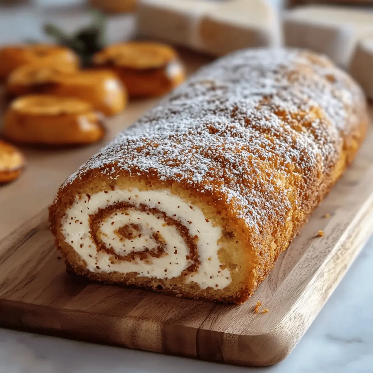 Fall Pumpkin Spice Roll Cake