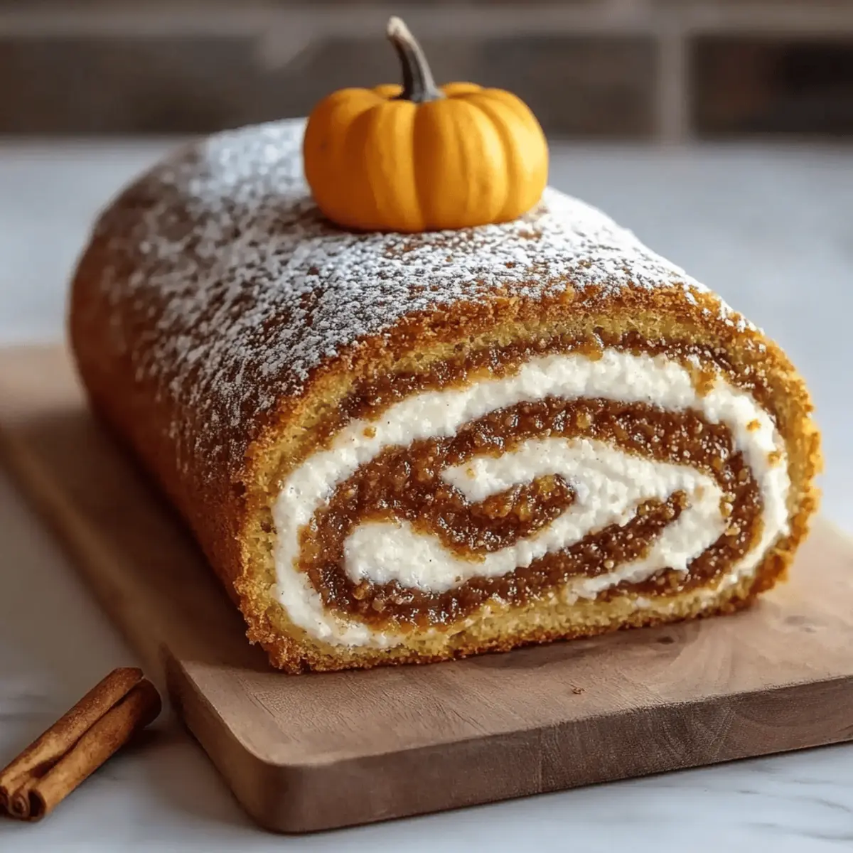 Fall Pumpkin Spice Roll Cake