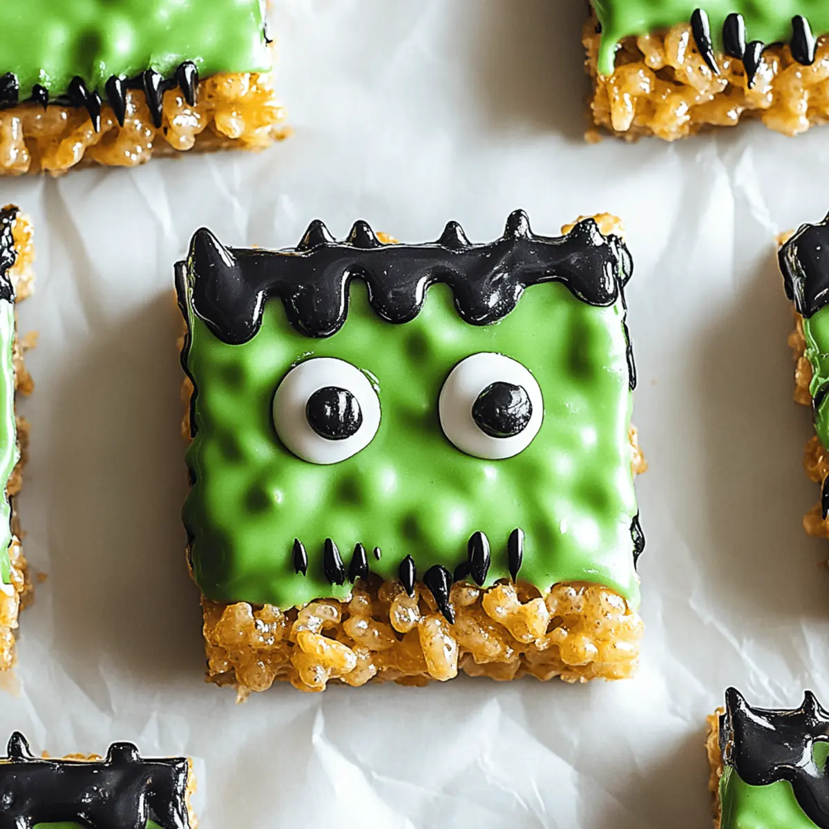 Frankenstein Rice Krispie Bars