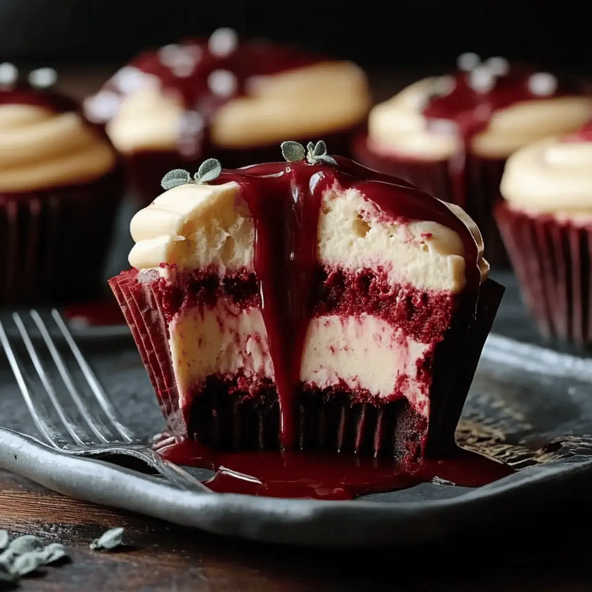Halloween Vampire Bite Cupcakes