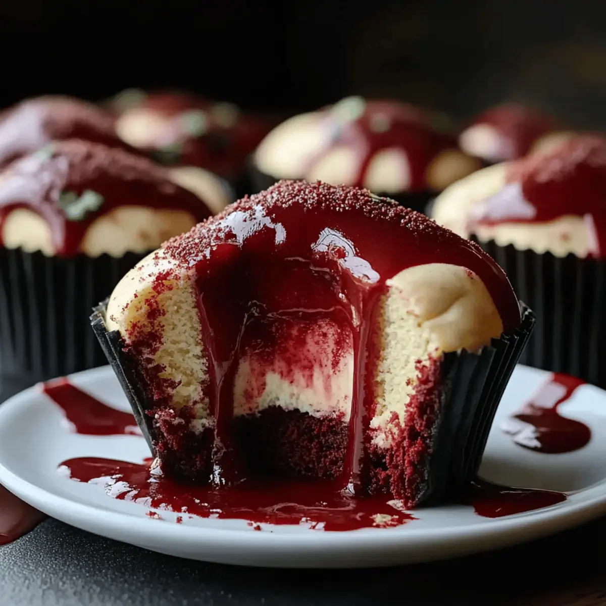 Halloween Vampire Bite Cupcakes