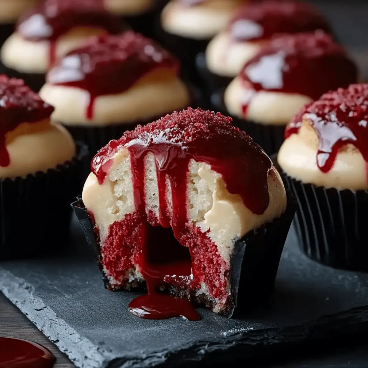 Halloween Vampire Bite Cupcakes