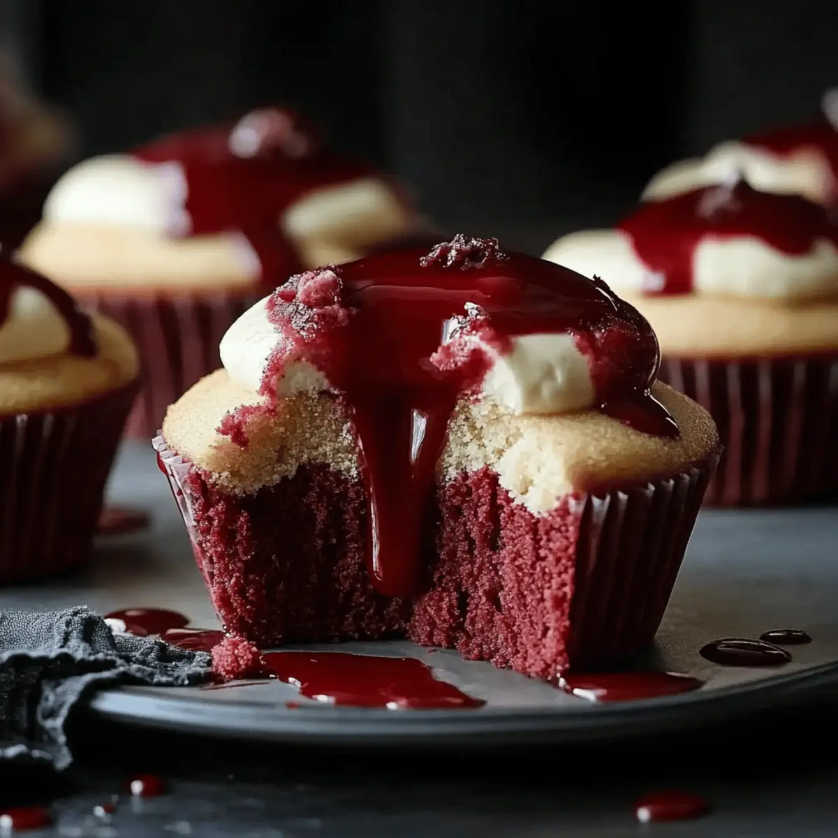 Halloween Vampire Bite Cupcakes