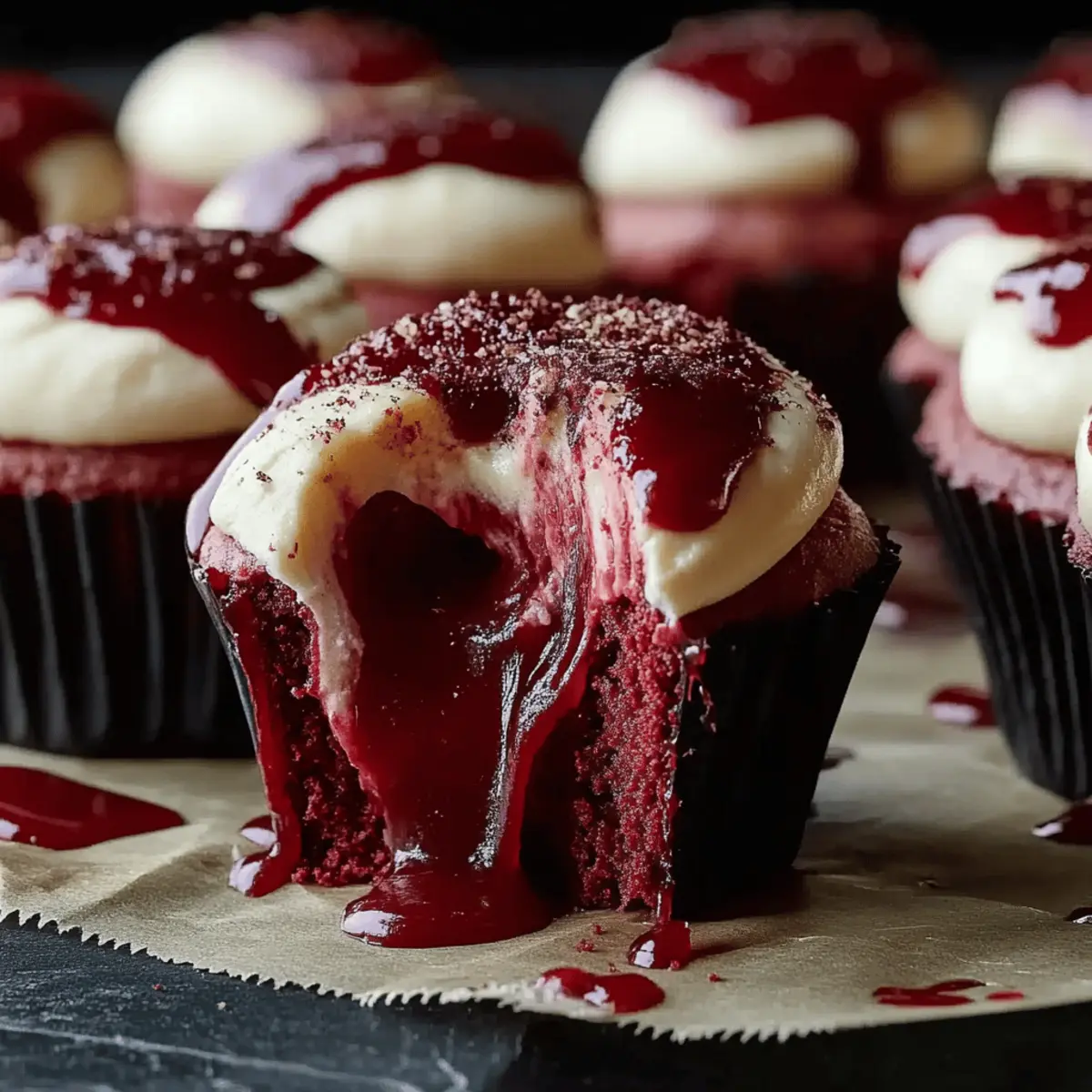 Halloween Vampire Bite Cupcakes