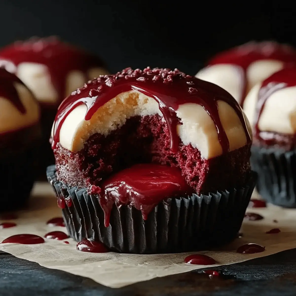 Halloween Vampire Bite Cupcakes