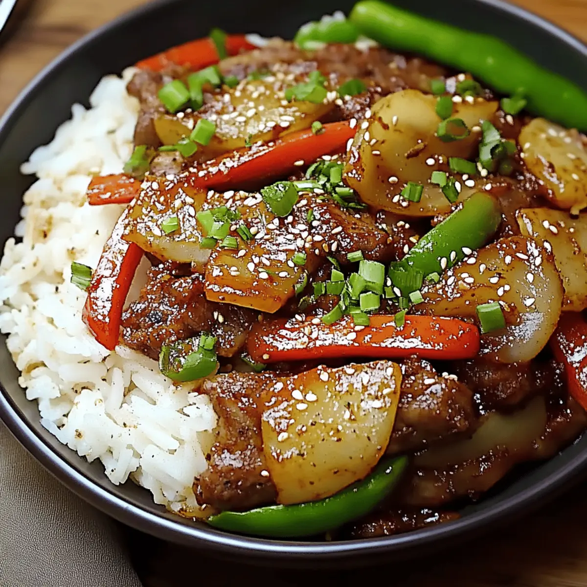 Sizzling Chinese Pepper Steak