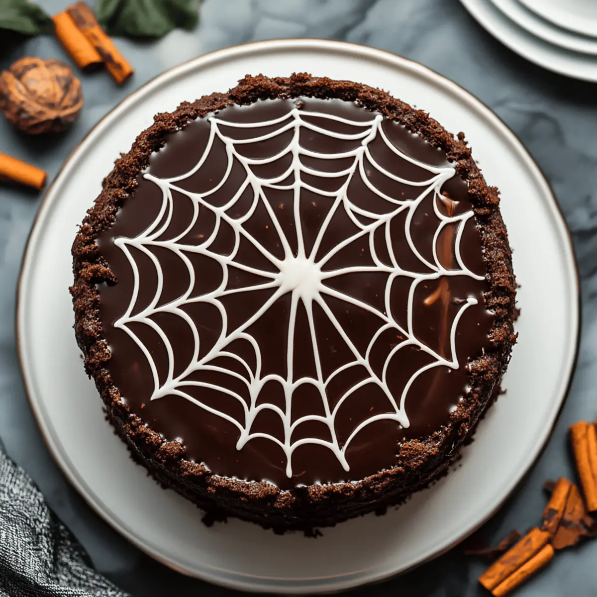 Spiderweb Chocolate Cake