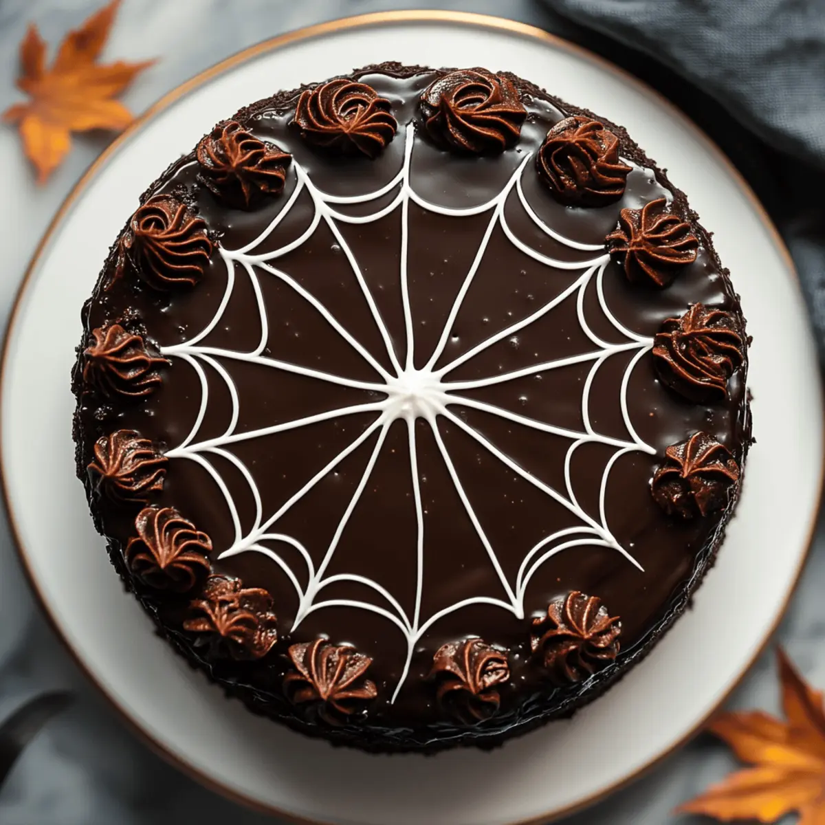 Spiderweb Chocolate Cake