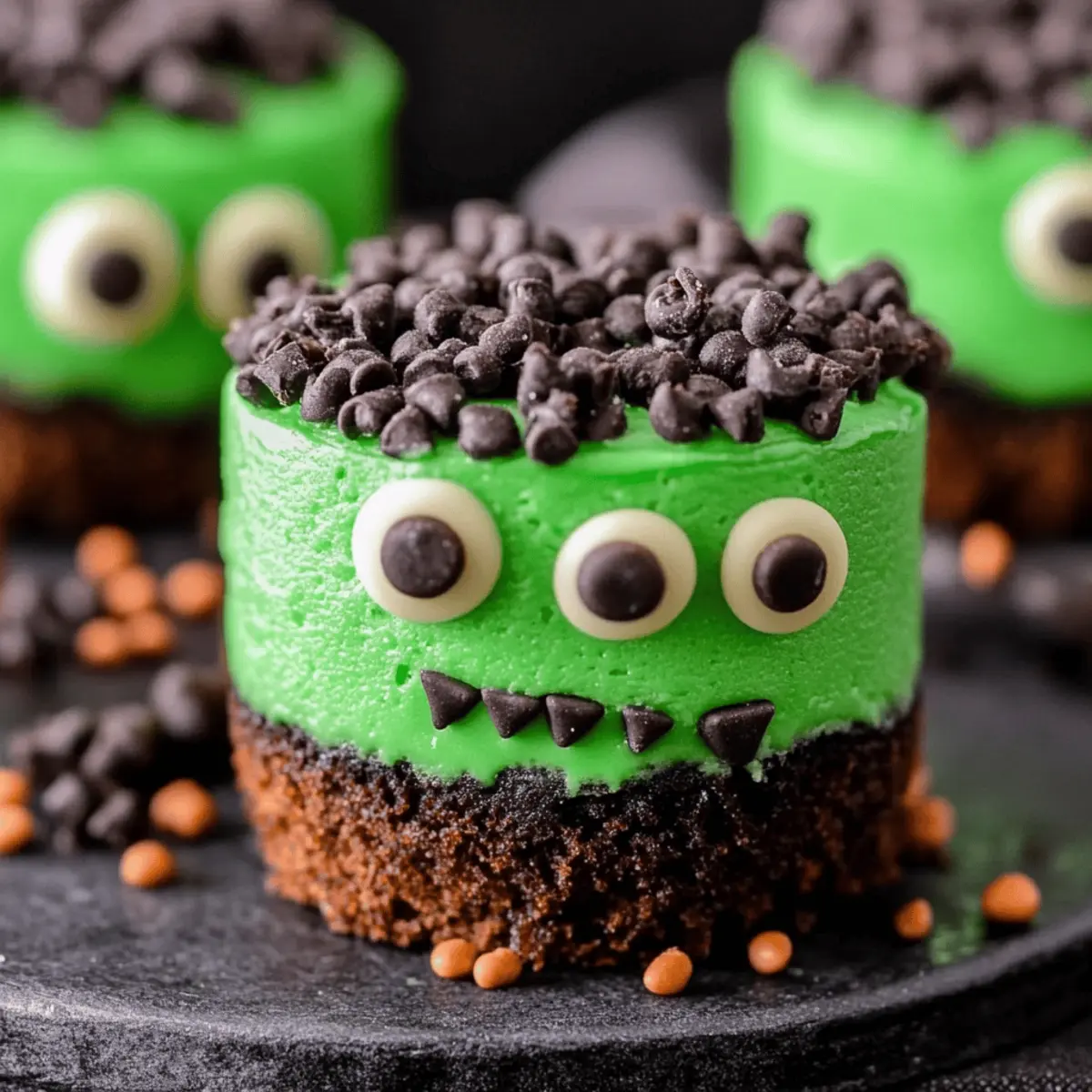 Frankenstein Mini Cheesecakes
