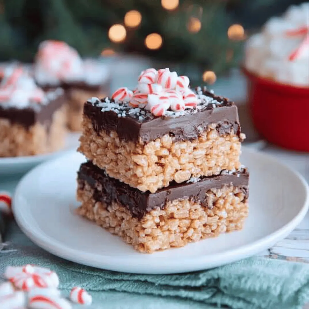 Chocolate Peppermint Rice Crispy Bars