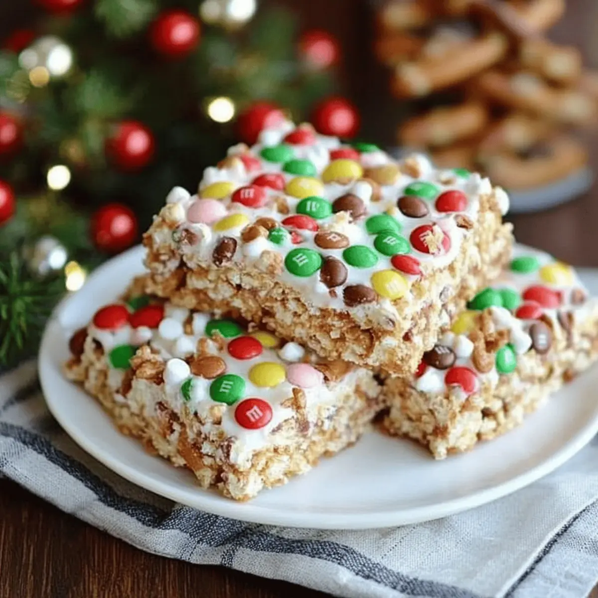 Marshmallow Pretzel Treats with M&M’s
