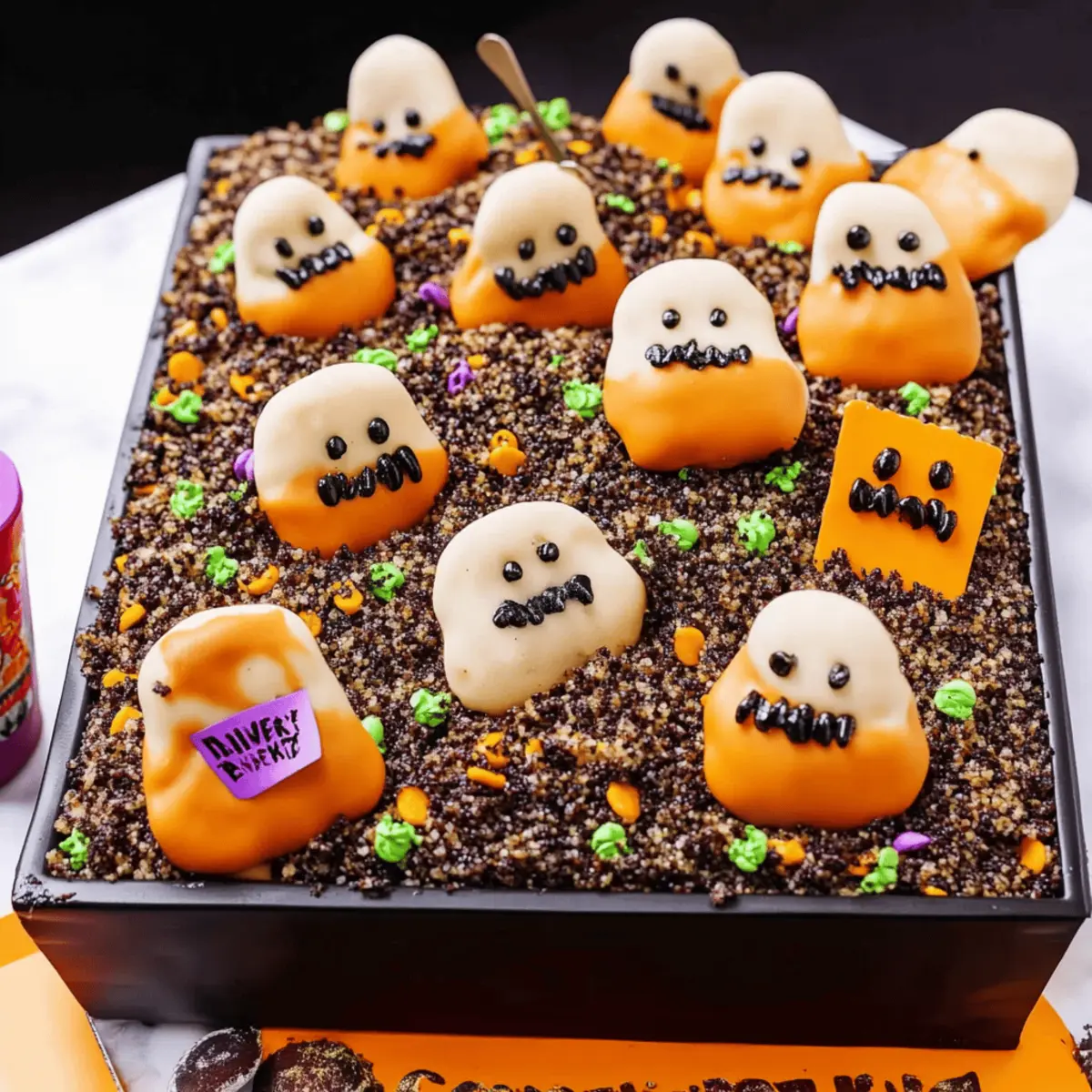 Halloween Graveyard Chocolate Poke Cake