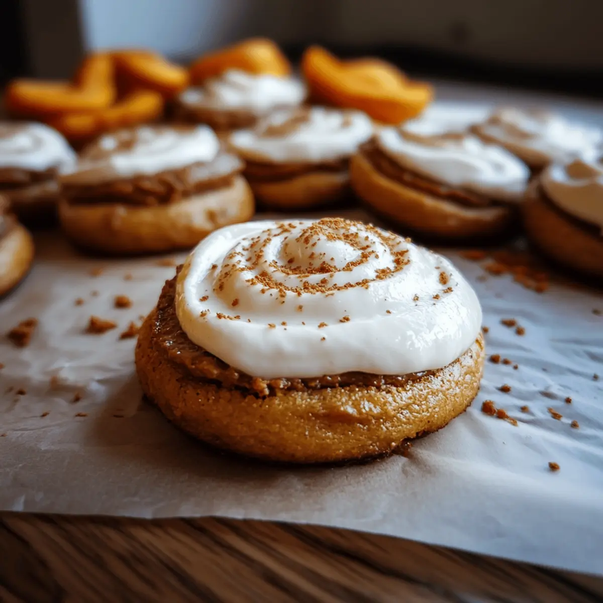 Pumpkin Sugar Cookies with Cream Cheese Frosting