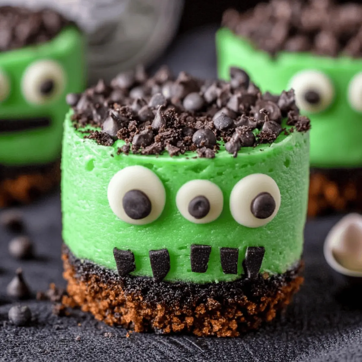 Frankenstein Mini Cheesecakes