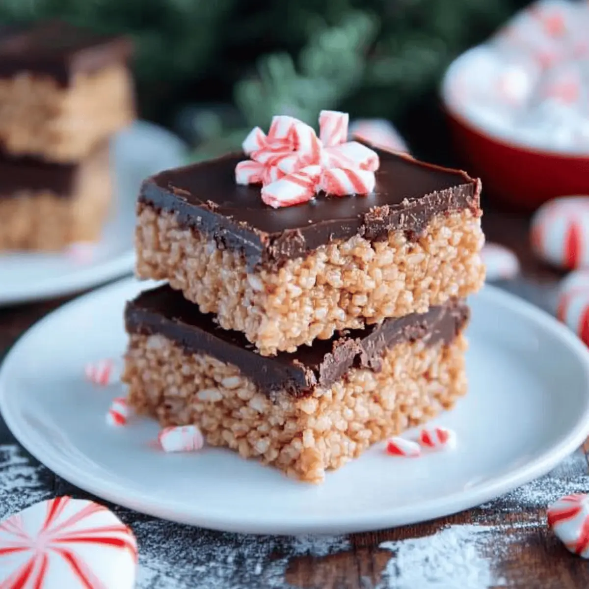 Chocolate Peppermint Rice Crispy Bars