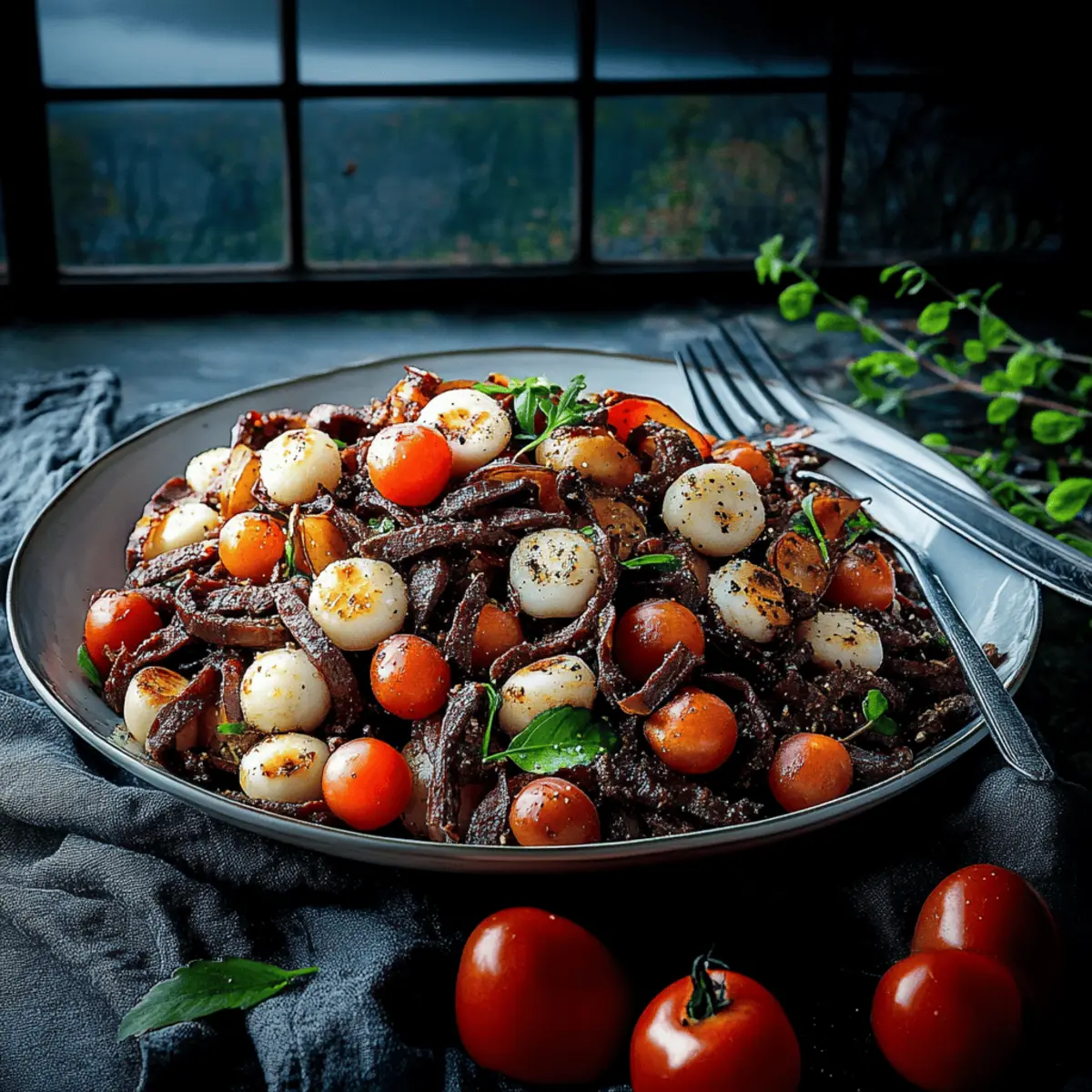 Halloween Caprese Pasta Salad