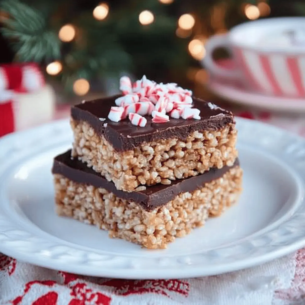 Chocolate Peppermint Rice Crispy Bars