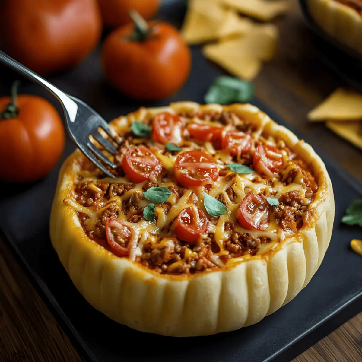 Pumpkin Taco Dip in a Hollowed Mini Pumpkin