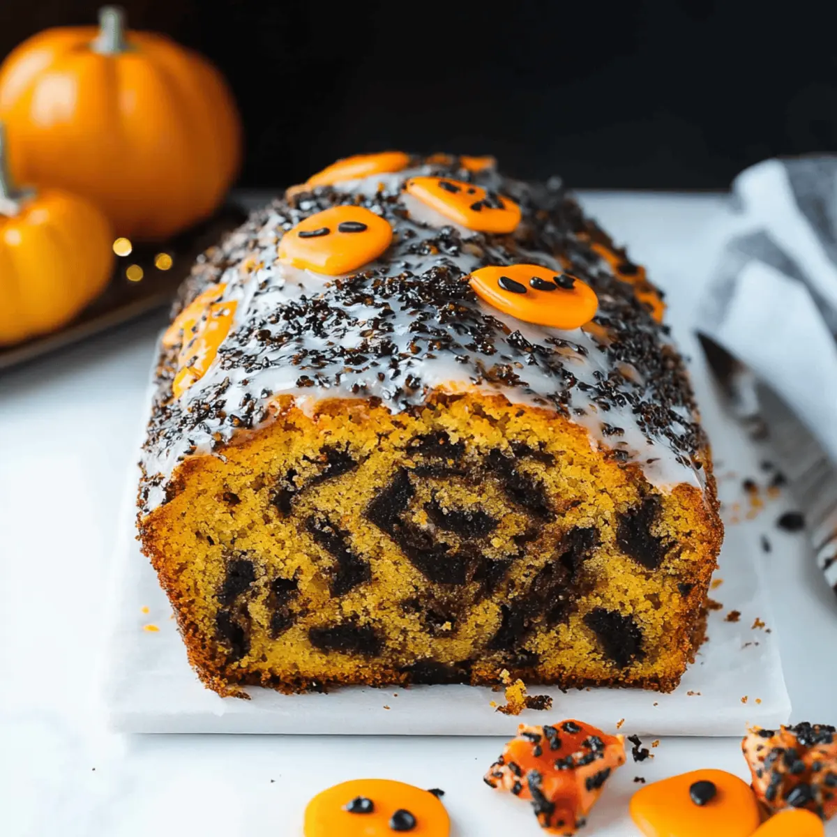 Orange and Black Halloween Marble Cake