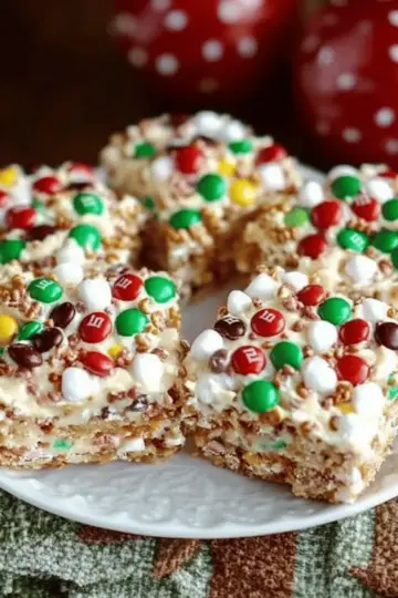 Marshmallow Pretzel Treats with M&M’s