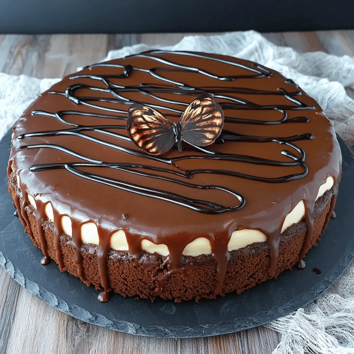 Chocolate Spiderweb Cheesecake