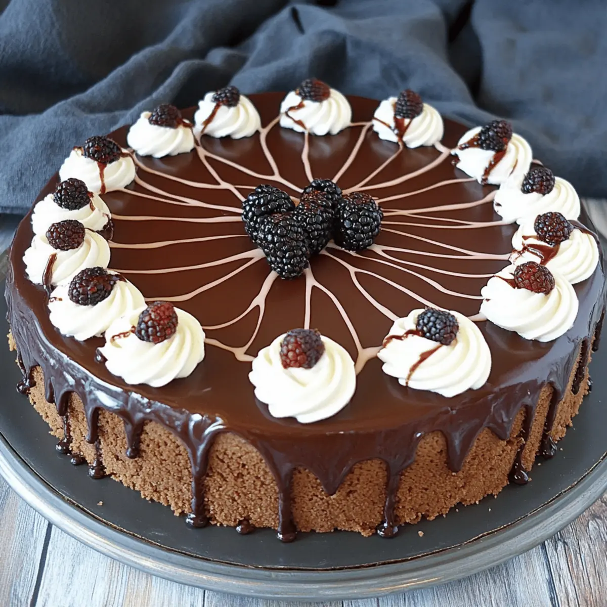 Chocolate Spiderweb Cheesecake