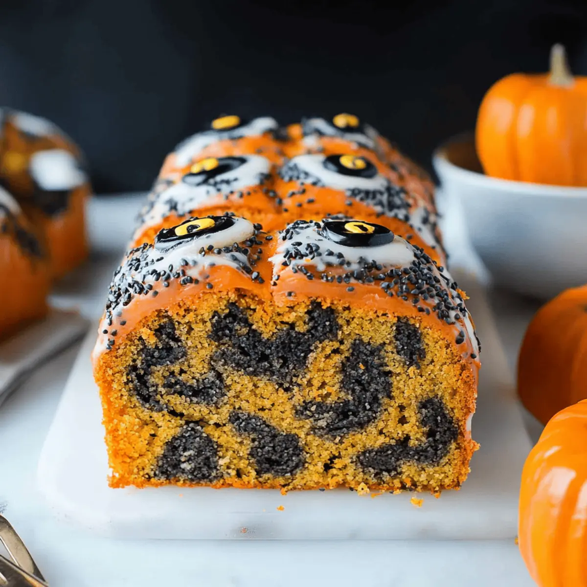 Orange and Black Halloween Marble Cake